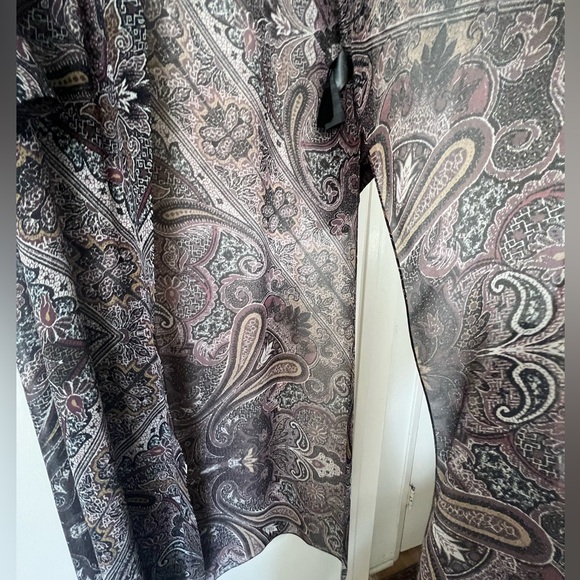 ALL SAINTS Brown Paisley Kimono - Size L - Picture 2 of 5